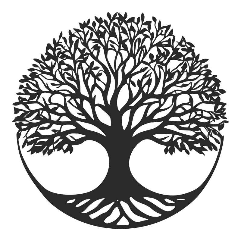 120-000656 Wall deco Lifeto black metal D80x0.15cm - Слика 1