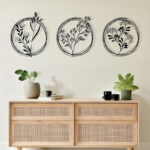 Wall deco Fremio set of 3 pieces black metal D80x0.15cm - Image 2