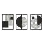 Wall deco Harimia set of 3 pieces black metal 37x0.15x50cm