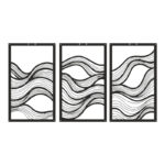 Wall deco Ocena set of 3 pieces black metal 30x0.15x50cm