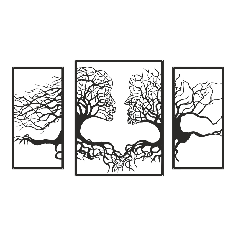 120-000663 Wall deco Connecto set of 3 pieces black metal - Image 1