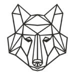 Wall deco Wolfo black metal 40x0.15x40cm