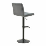 Bar stool Remina folding gray velvet-black metal 45x53x112cm - Image 2