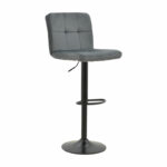 Bar stool Remina folding gray velvet-black metal 45x53x112cm