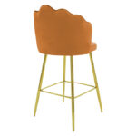Bar stool Nataly velvet tile-metal golden - Image 2