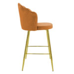 Bar stool Nataly velvet tile-metal golden - Image 3