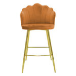 Bar stool Nataly velvet tile-metal golden - Image 4