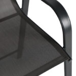 Bar stool medium height Calan metal-textilene in dark grey color 55x70x114cm - Image 6