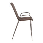 Bar stool medium height Calan dark brown metal-textilene in brown color 55x70x114cm - Image 3