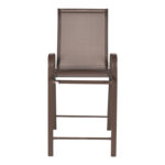 Bar stool medium height Calan dark brown metal-textilene in brown color 55x70x114cm - Image 4