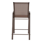 Bar stool medium height Calan dark brown metal-textilene in brown color 55x70x114cm - Image 5