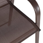 Bar stool medium height Calan dark brown metal-textilene in brown color 55x70x114cm - Image 6