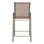 Bar stool medium height Calan champagne metal-textilene in light brown color 55x70x114cm - Image 5