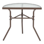 Semi-circled table Bion glass-metal in brown color 70x40x65cm - Image 3