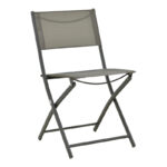 Foldable chair Jeve anthracite metal with champagne textilene 46x51x81cm
