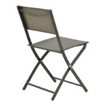 Foldable chair Jeve anthracite metal with champagne textilene 46x51x81cm - Image 3