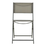 Foldable chair Jeve anthracite metal with champagne textilene 46x51x81cm - Image 5