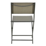 Foldable chair Jeve anthracite metal with champagne textilene 46x51x81cm - Image 6