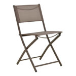Foldable chair Jeve anthracite metal champagne textilene 46x51x81cm