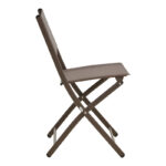 Foldable chair Jeve anthracite metal champagne textilene 46x51x81cm - Image 4