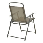 Foldable chair Vela anthracite metal-textilene in champagne color 53x58x90cm - Image 3