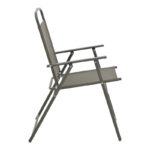 Foldable chair Vela anthracite metal-textilene in champagne color 53x58x90cm - Image 4