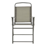 Foldable chair Vela anthracite metal-textilene in champagne color 53x58x90cm - Image 5