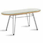 Naoki table metal black-pe natural-glass 100x45x46cm