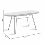 Naoki table metal black-pe natural-glass 100x45x46cm - Слика 4