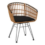 Naoki armchair black metal-pe natural