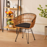 Naoki armchair black metal-pe natural - Слика 3