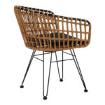 Naoki armchair black metal-pe natural - Слика 4