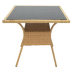 Laura table metal-pe rattan natural 80x80x75cm - Image 2