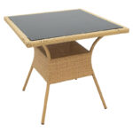 Laura table metal-pe rattan natural 80x80x75cm