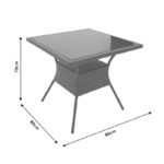 Laura table metal-pe rattan natural 80x80x75cm - Image 4