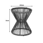 Table Mabil glass -pe rattan in grey color D50x55cm - Image 4
