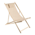 Professional chaise longue Corte beech aluminum champagne textilene fabric