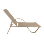 Lounger with arms Attain champagne color aluminum and textilene 191x64x32cm - Image 3