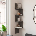 Wall shelf Belinda in anthracite color 22x22x117.2cm - Image 2