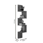 Wall shelf Belinda in anthracite color 22x22x117.2cm - Image 3