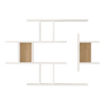 Wall shelf Ledia white with oak color 110.6x14.5x78cm - Image 3