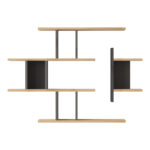 Wall shelf Ledia oak with anthracite color 110.6x14.5x78cm - Image 3