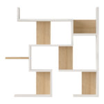 Wall shelf Maze white with oak color 93.3x14.5x90cm - Image 3