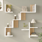Wall shelf Verso white with oak color 99.4x14.5x103cm - Image 2