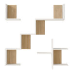 Wall shelf Verso white with oak color 99.4x14.5x103cm - Image 3