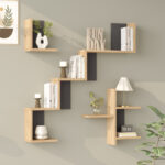 Wall shelf Verso oak with anthracite color 99.4x14.5x103cm