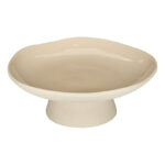Decorative bowl Orezan ceramic beige D28x10cm