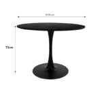 Balou-Julita dining table set of 5 MDF and pp in black-natural shade Φ100x73cm - Image 6