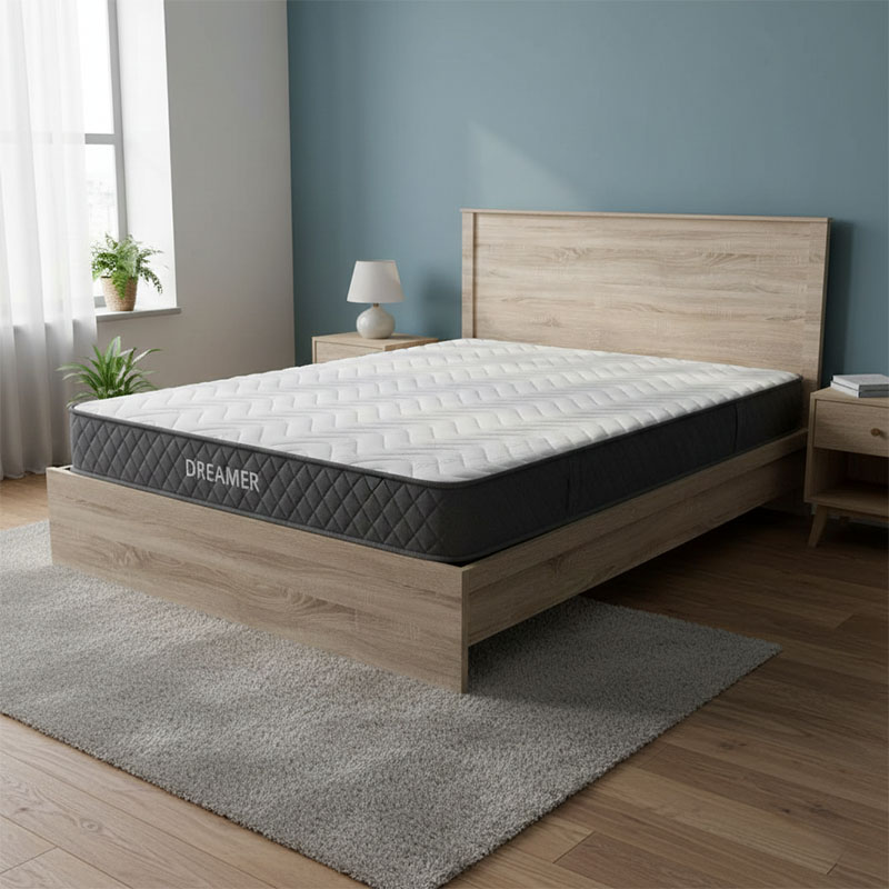 200-001458 Bed with mattress Athos-Dreamer sonoma 160x200cm - Image 1