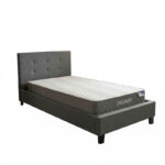 Bed with mattress Mago-Dreamer anthracite fabric 100x200cm - Image 2